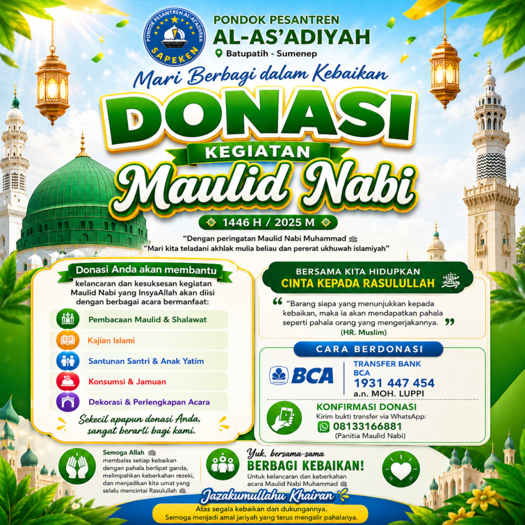DONASI KEGIATAN MAULID NABI MUHAMMAD ﷺ 1448 H / 2026 M